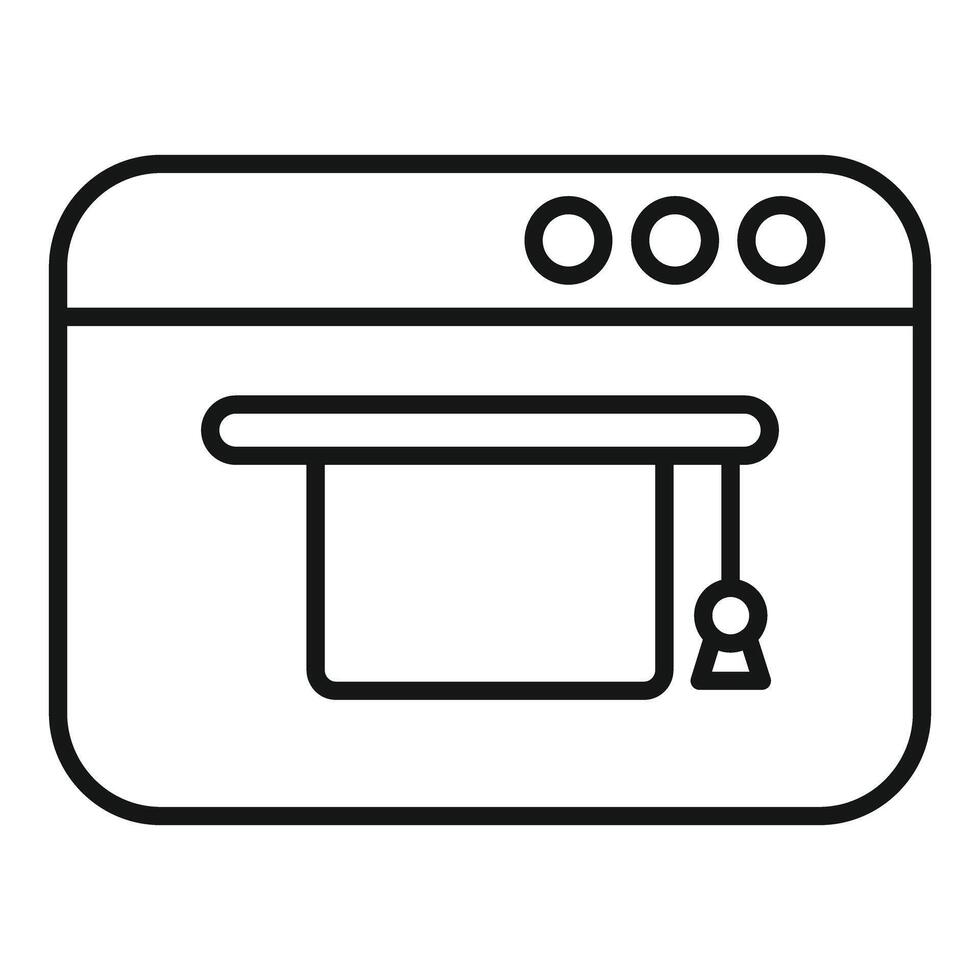 Online education platform interface with graduation hat symbol vector