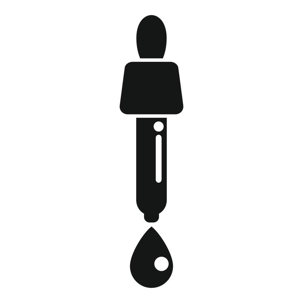 Simple vector icon of a chemical pipette dropping liquid