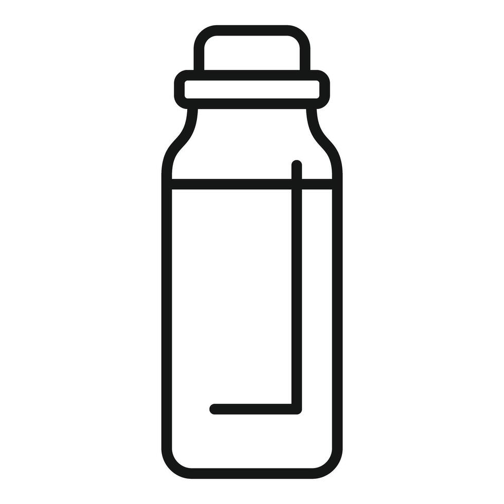 Reusable water bottle line icon showing hydration and sustainability vector
