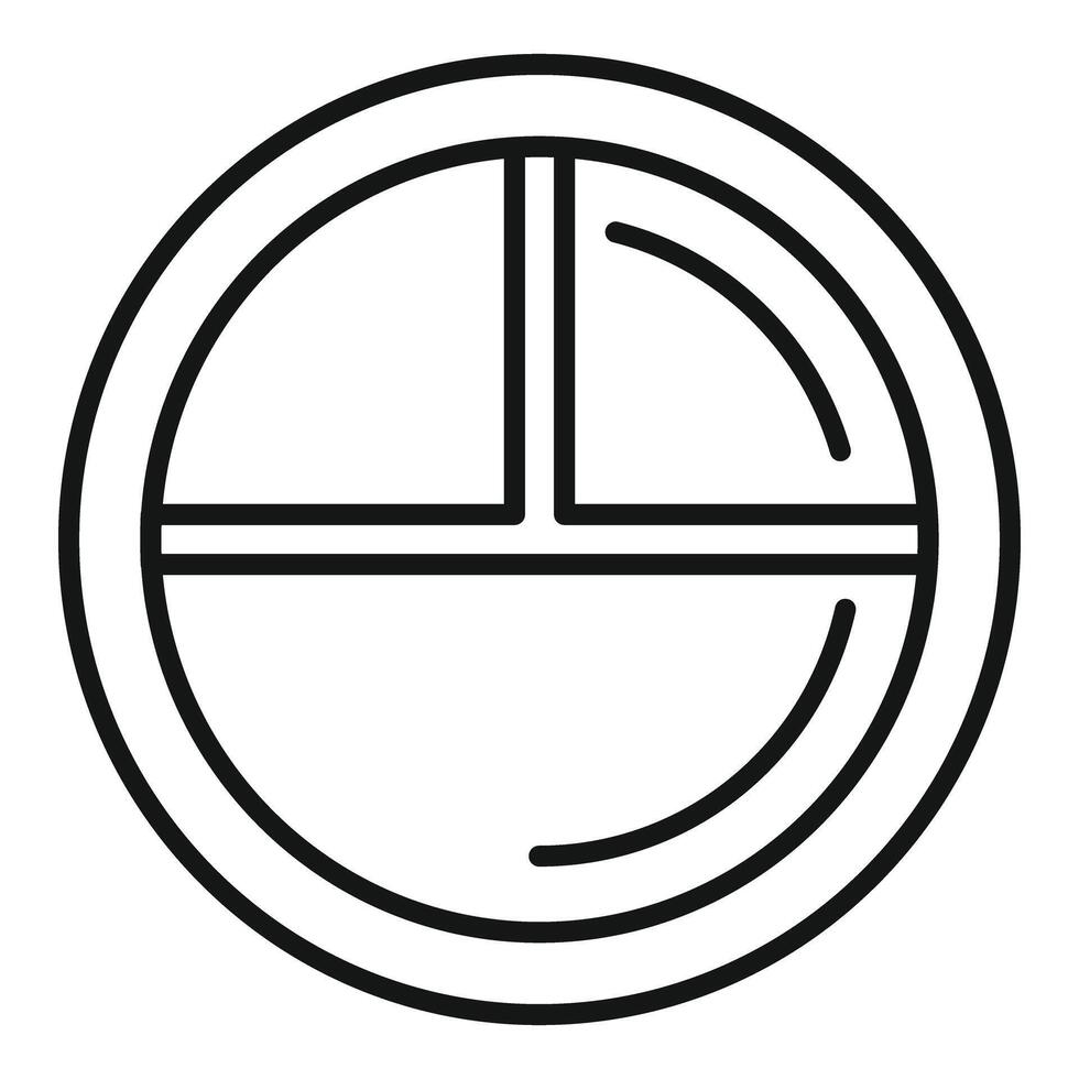 Round window frame offering a view of the outside world vector