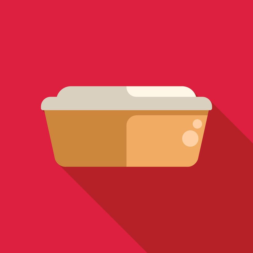Plastic lunch box keeping food fresh for later vector