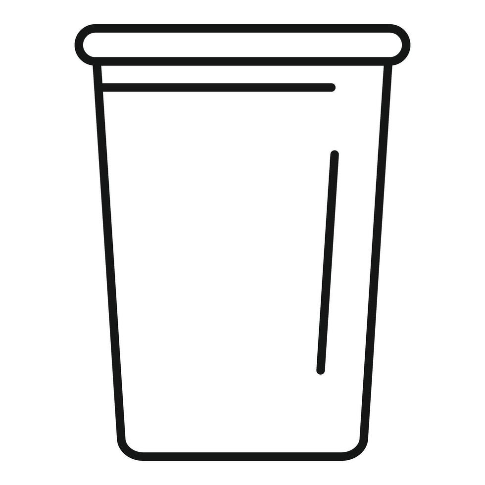 Plastic cup outline with lid for drinks and smoothies vector