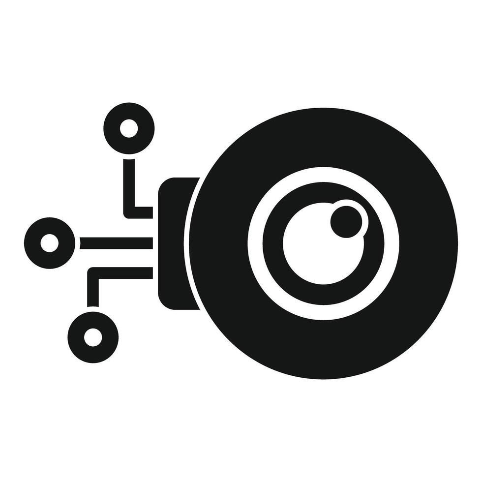 Digital security camera connecting to network icon vector