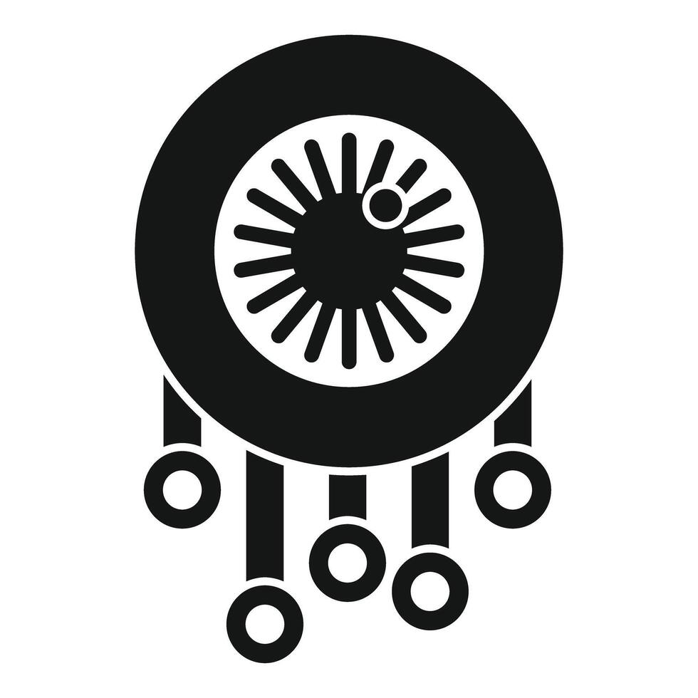 Artificial intelligence is watching collecting and analyzing data icon vector