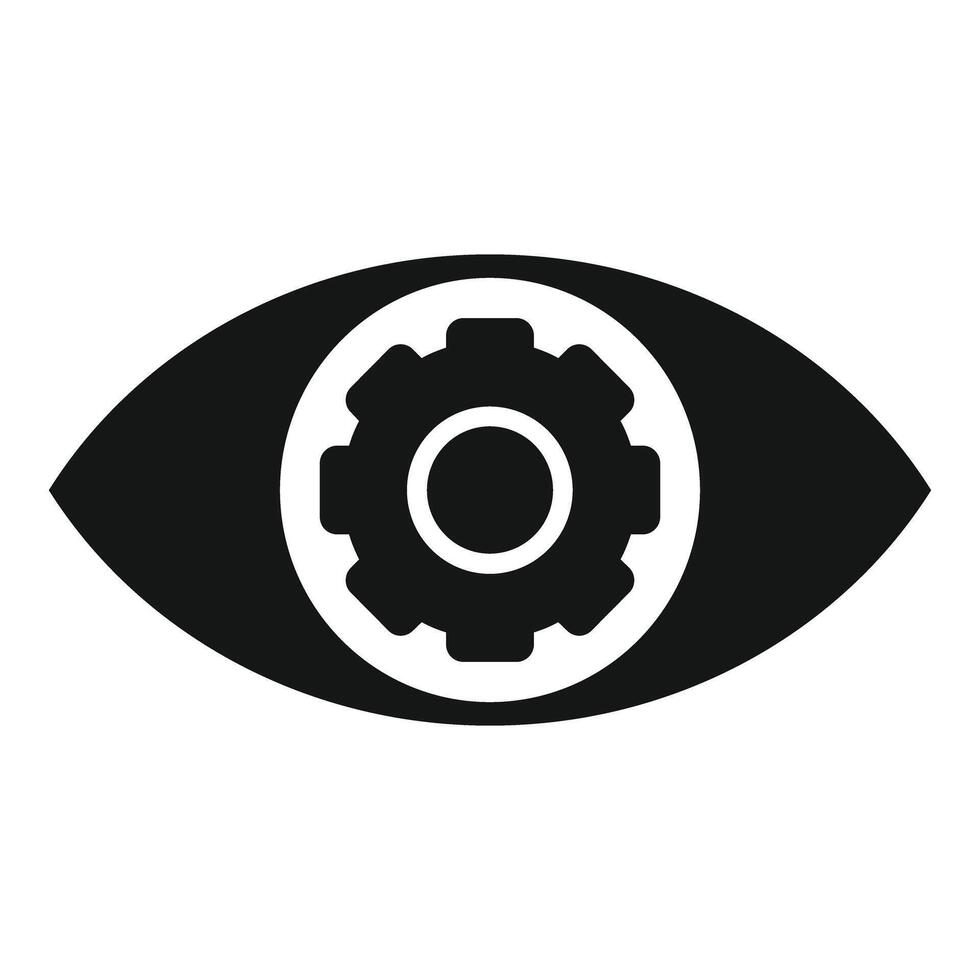 Human eye with gear showing vision concept vector
