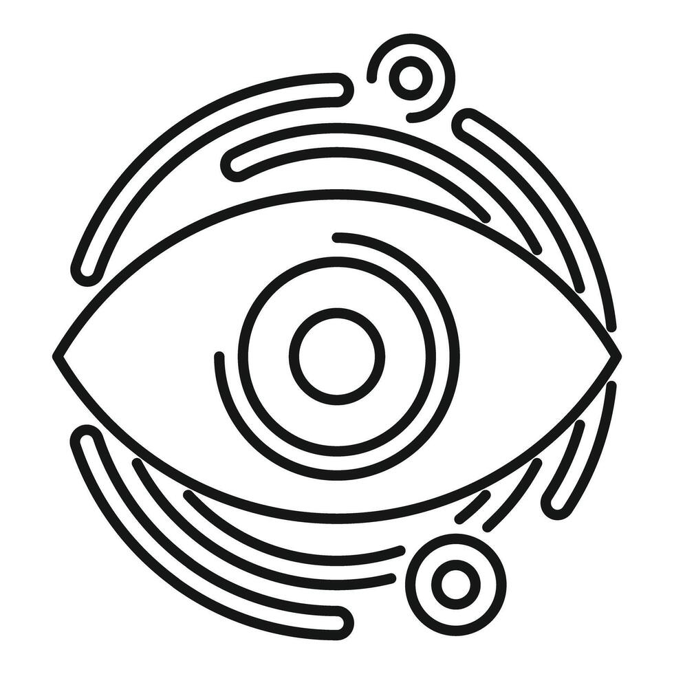Cyber eye scanning technology icon showing recognition system vector