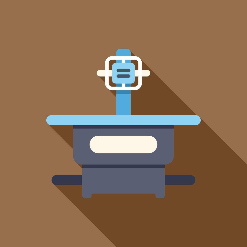 Medical scanner machine standing on brown background vector