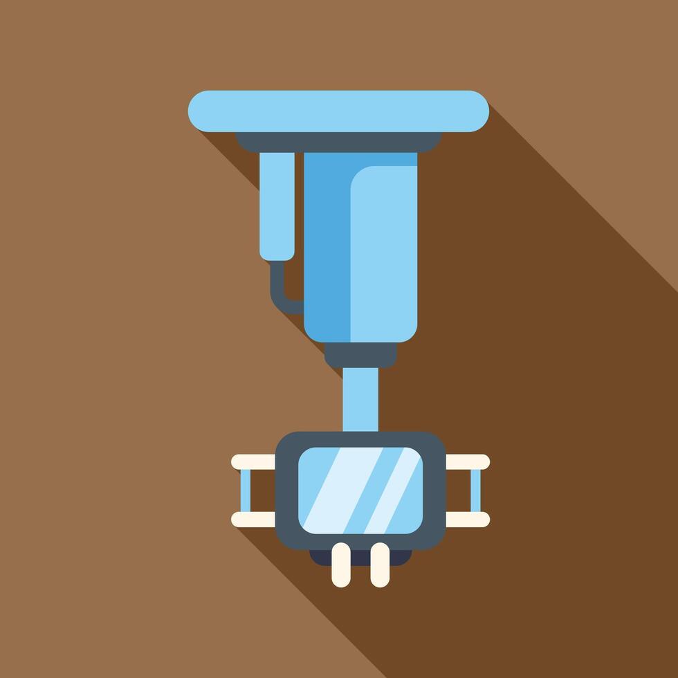 Medical equipment hanging from ceiling casting long shadow vector