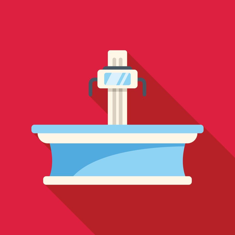 Medical scanner machine standing on red background vector