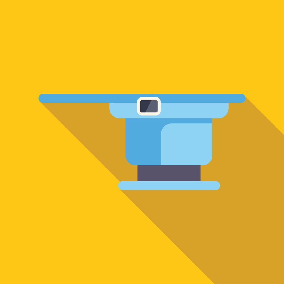 Modern medical scanner machine on yellow background vector