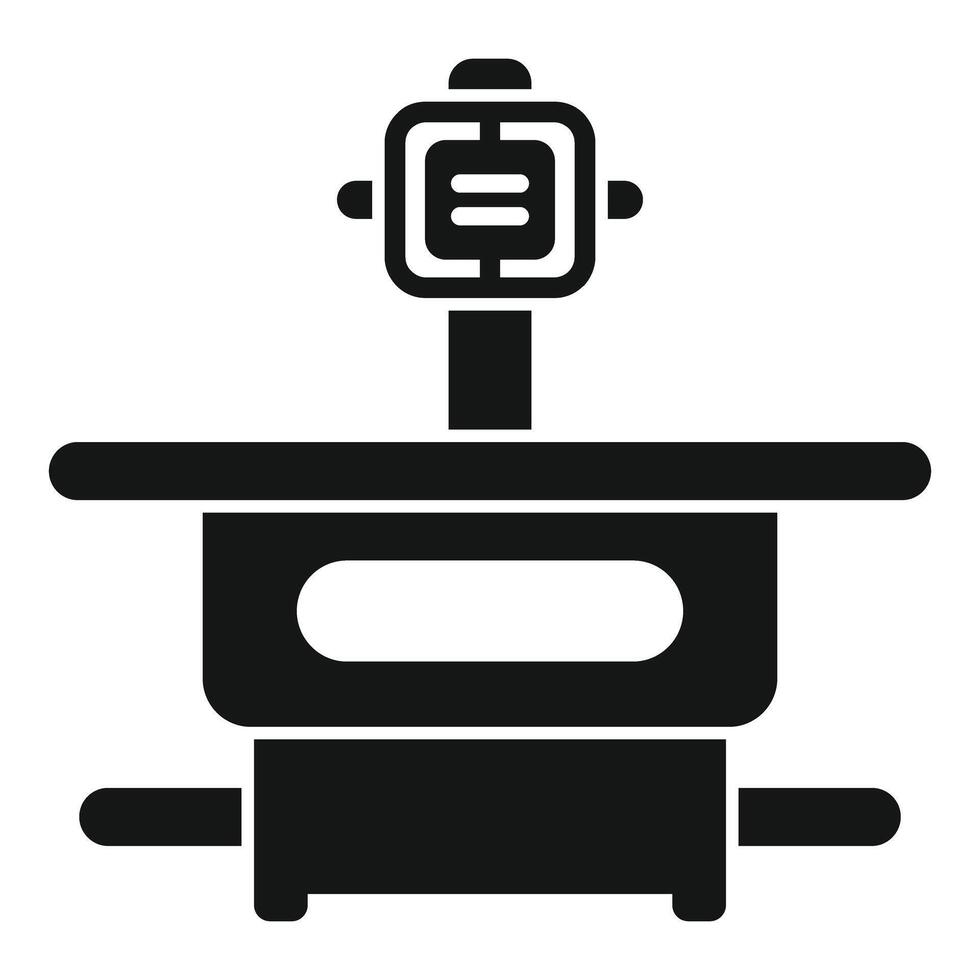 Professional digital platform scale showing weight data icon glyph style vector