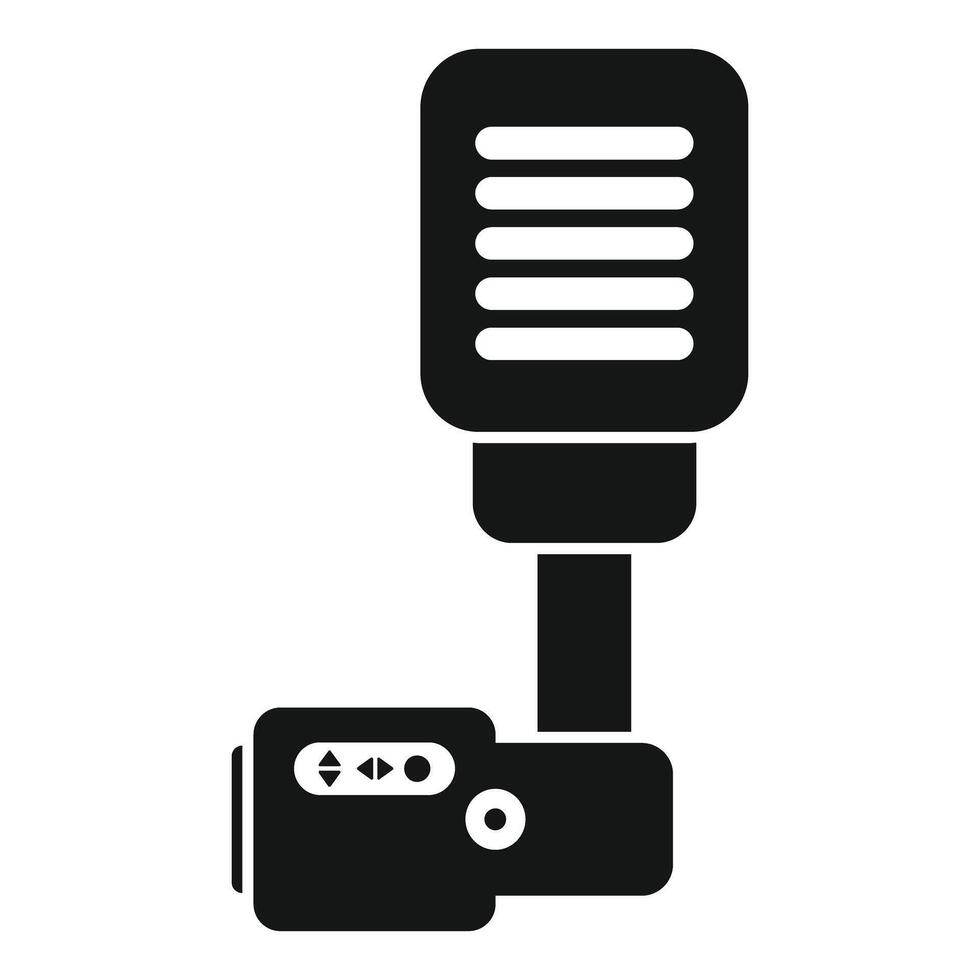 Action camera is recording with external microphone icon vector