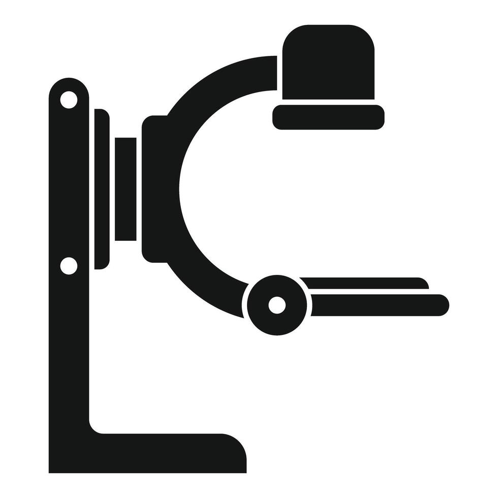C arm machine standing for medical scanning procedure vector