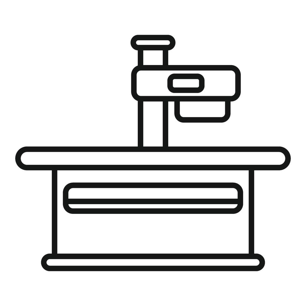 Medical scanner machine making diagnostic scan icon vector