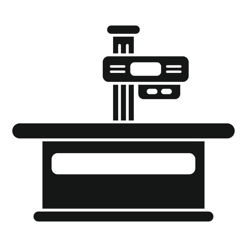 X ray machine scanning patient on table in hospital icon vector