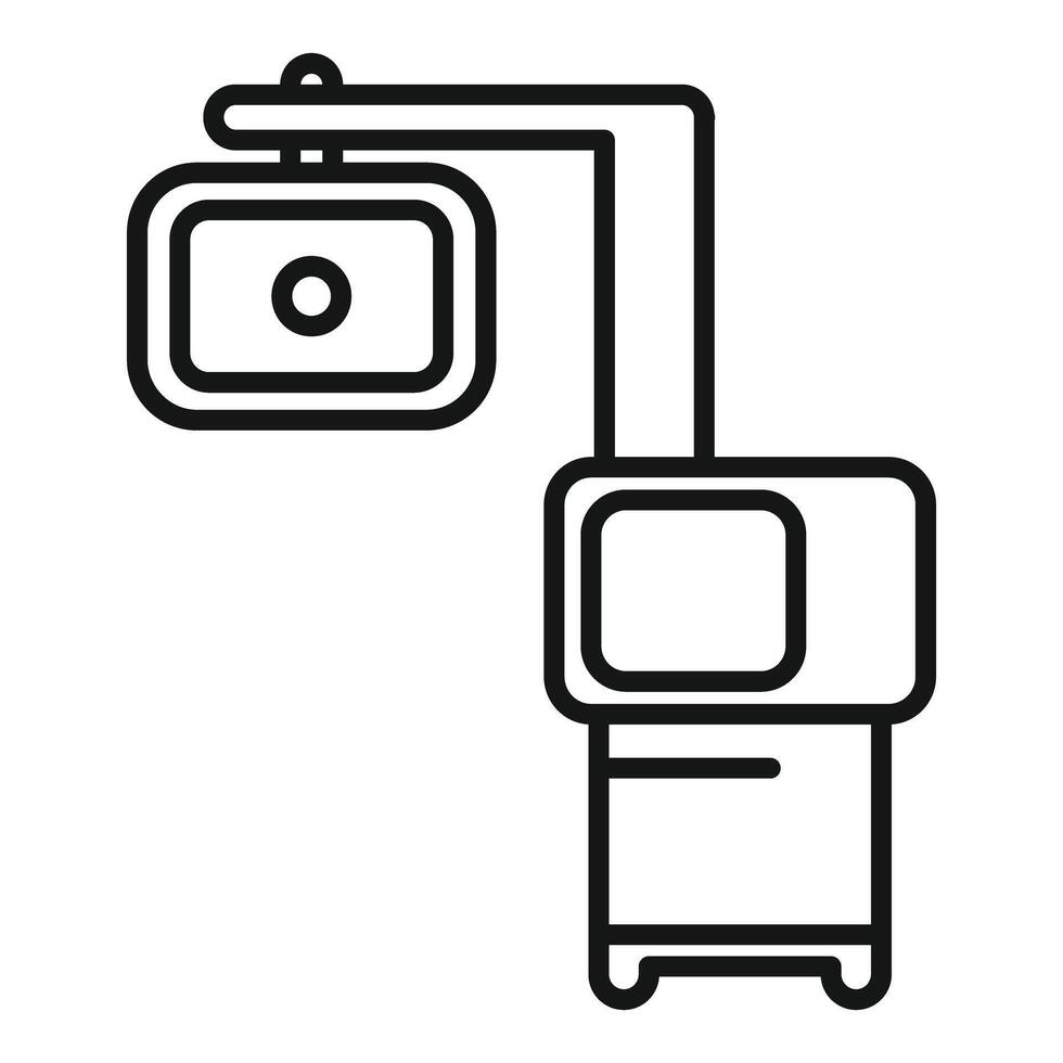 Medical examination lamp standing near screen icon vector outline