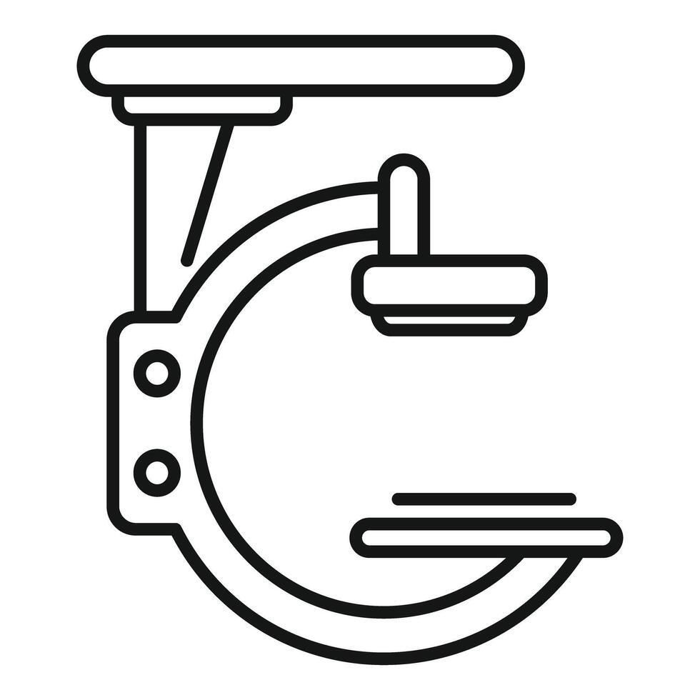 Modern medical scanner standing on the floor icon vector