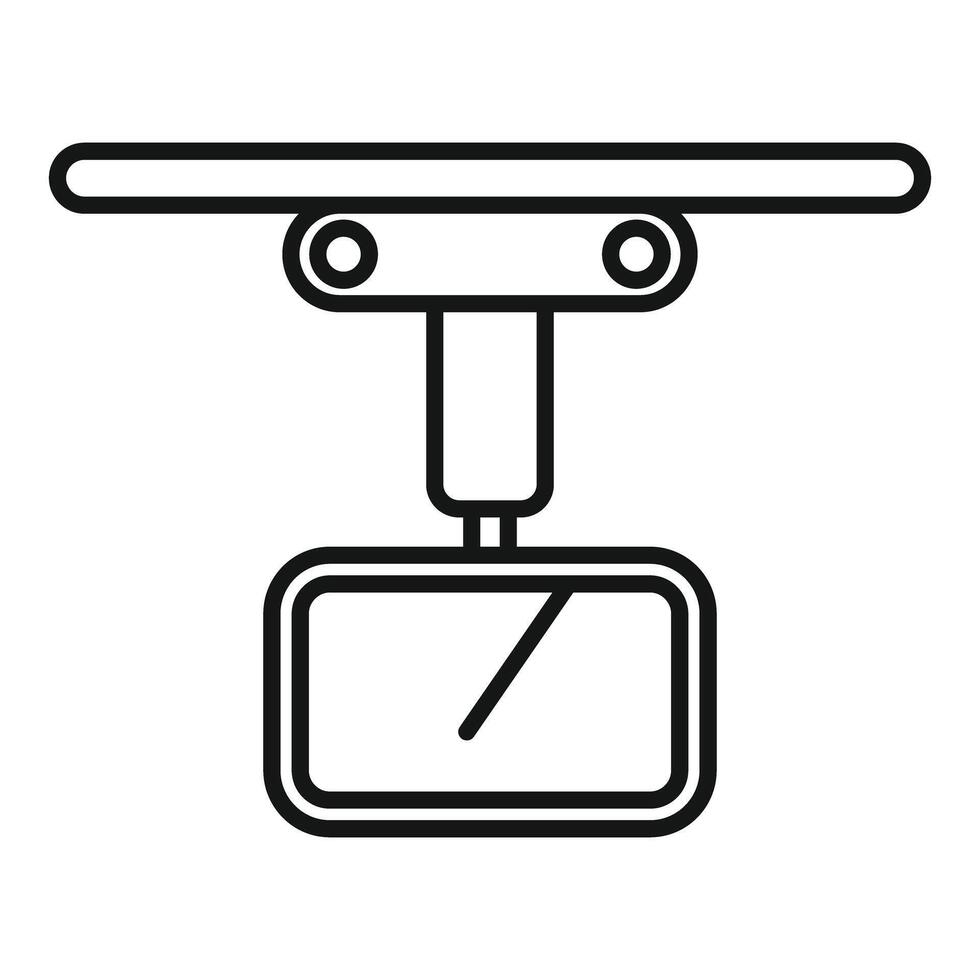 Car rearview mirror icon showing reflection using simple bold lines vector