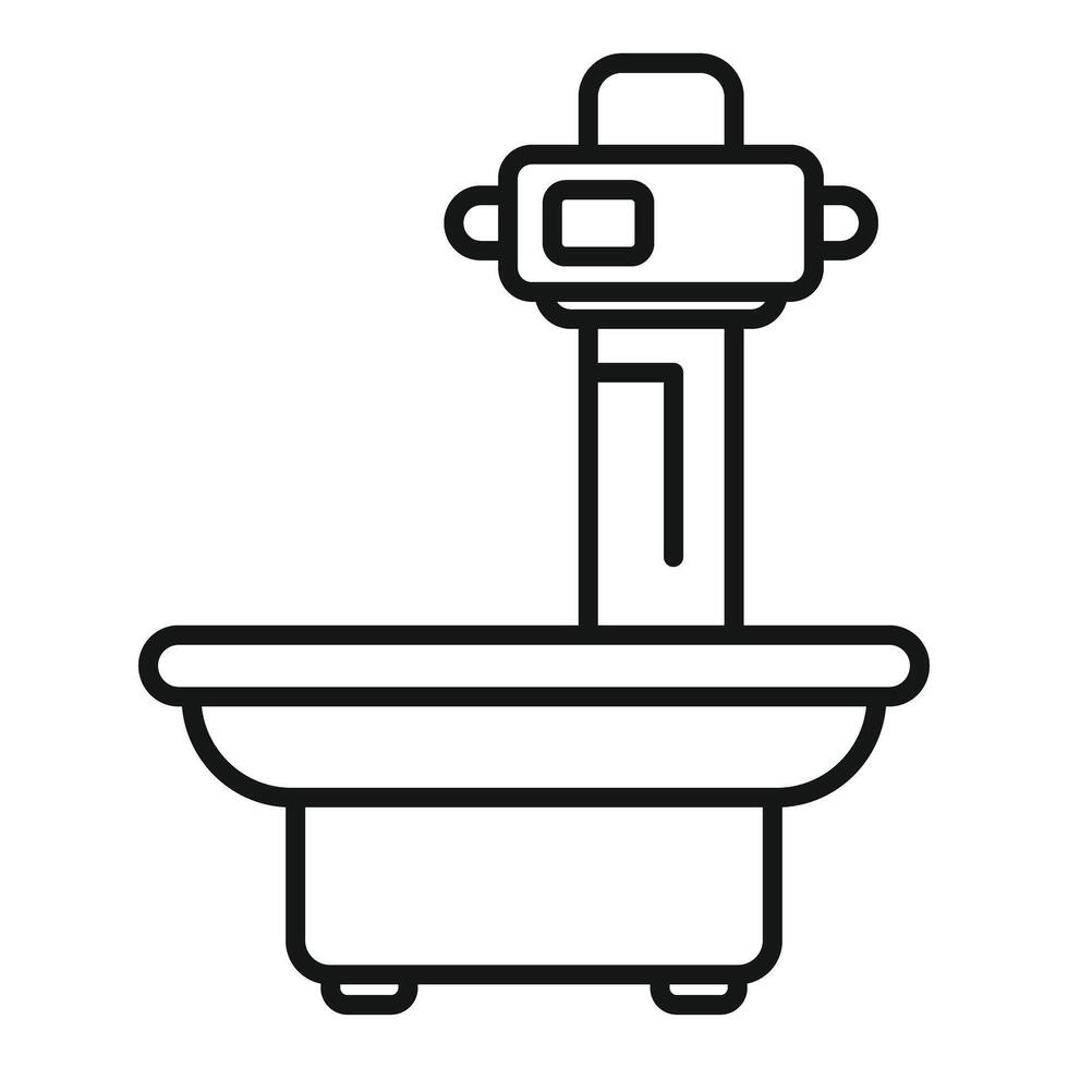 Medical equipment showing digital x ray machine line icon vector