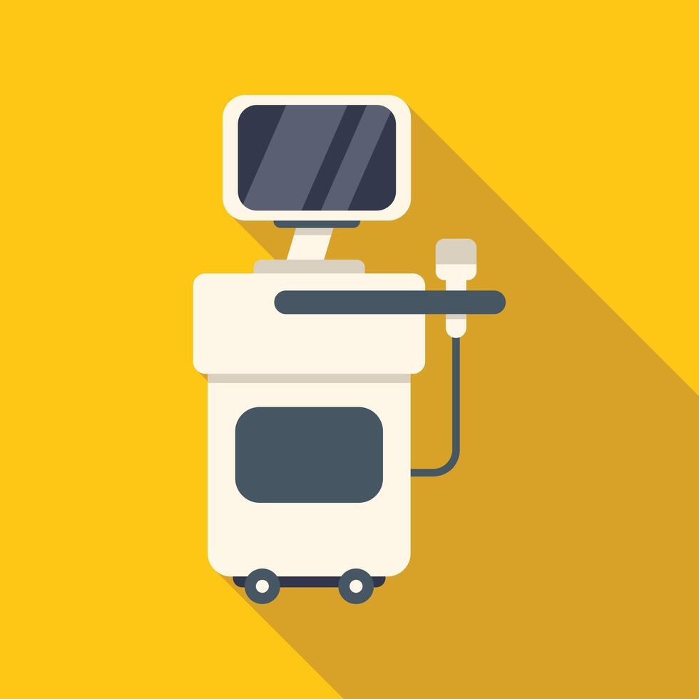 Ultrasound machine performing medical sonography scan procedure vector