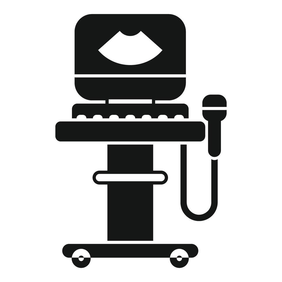 Ultrasound machine for pregnancy examination showing baby on screen vector