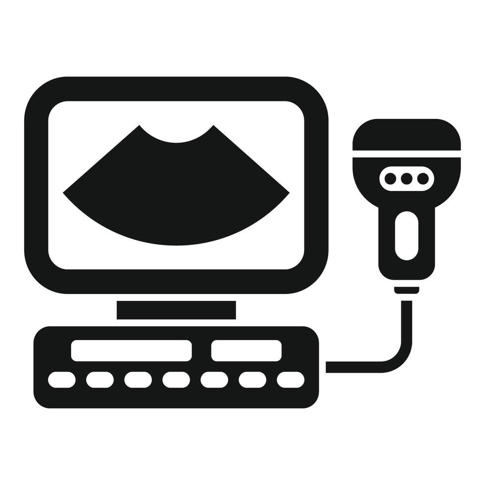 Ultrasound machine showing baby scan during pregnancy consultation vector