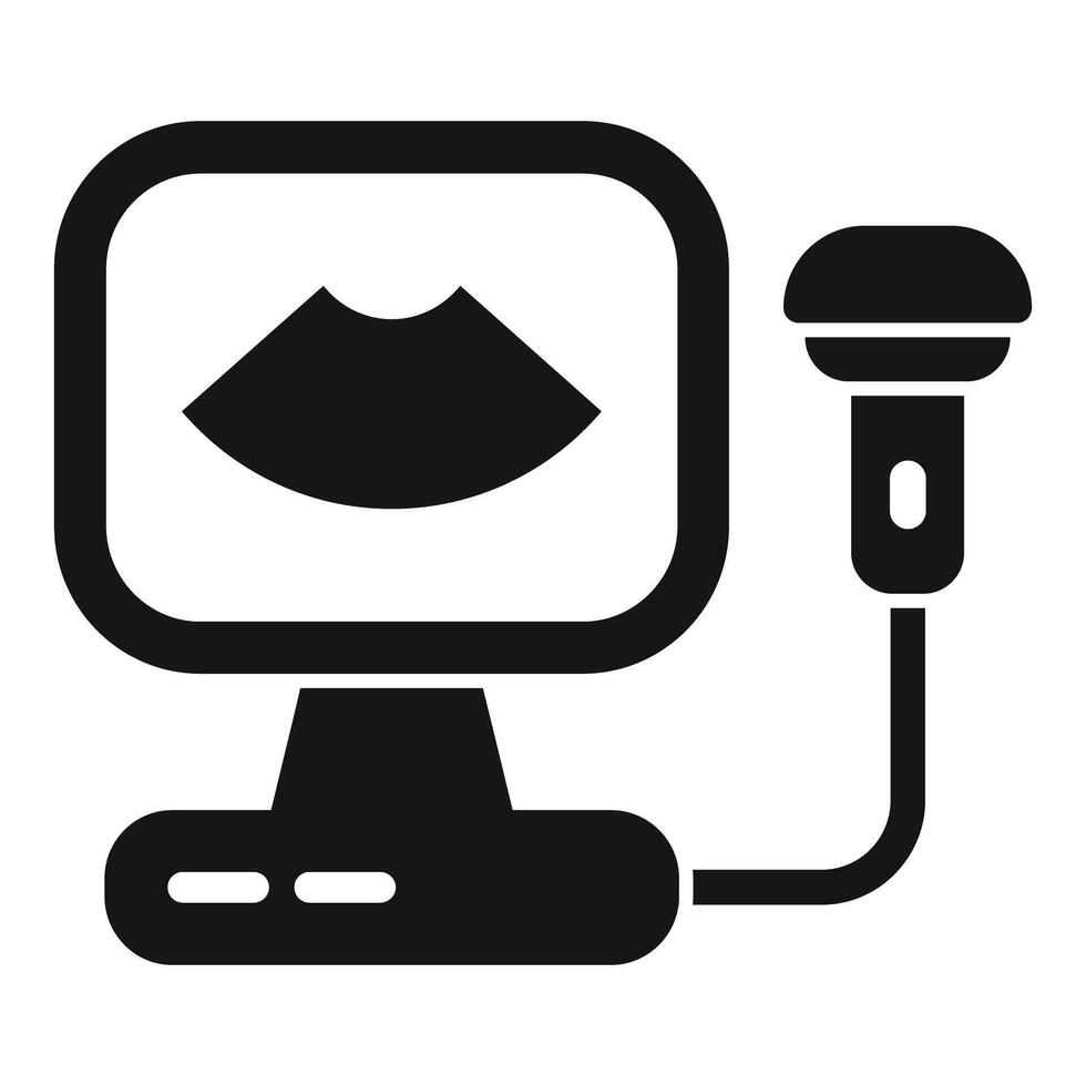 Ultrasound machine showing fetus icon, pregnancy checking device vector