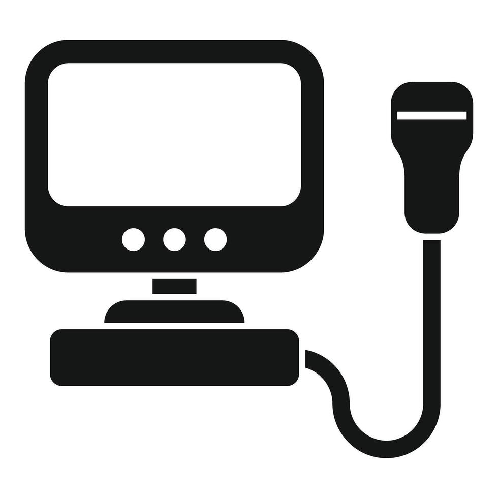 Ultrasound machine icon showing sonography scanner vector