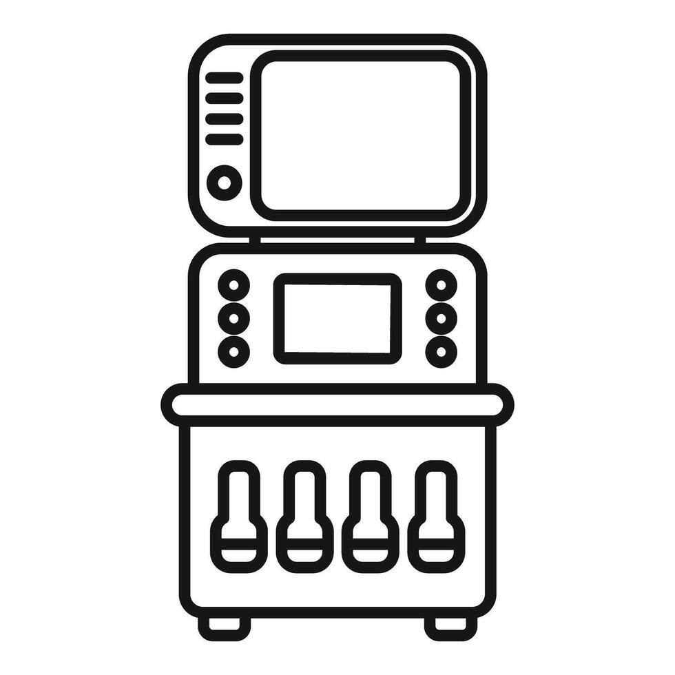 Medical device showing ultrasound machine with buttons and screen vector