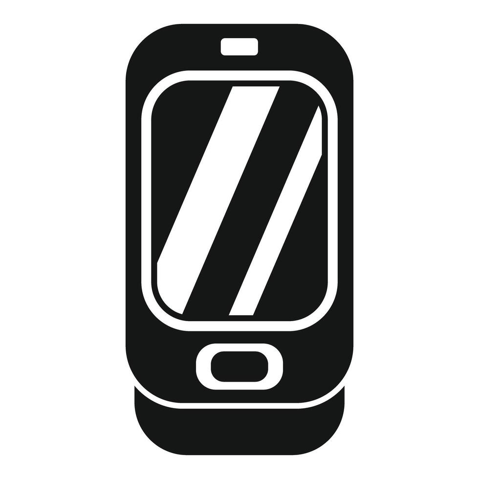 Smartphone with blank screen display showing reflections icon in simple style isolated on white background vector