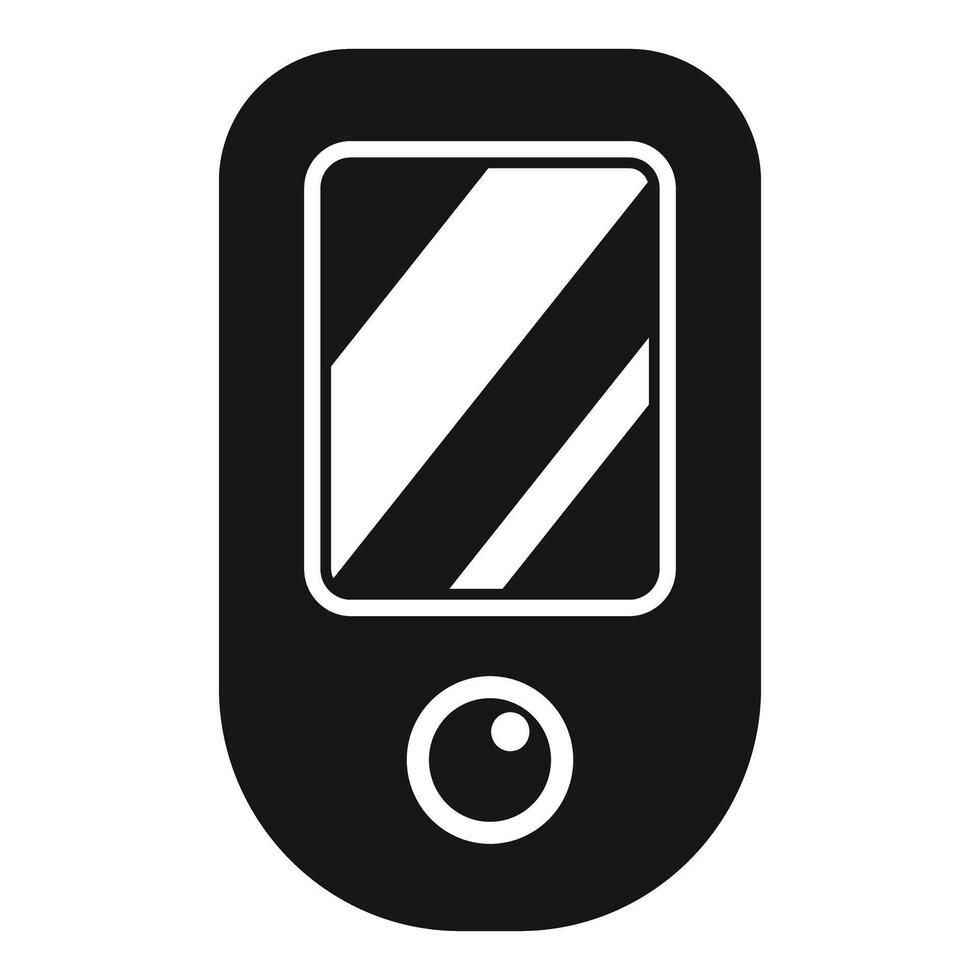 Portable glucometer icon showing blood sugar level measurement vector