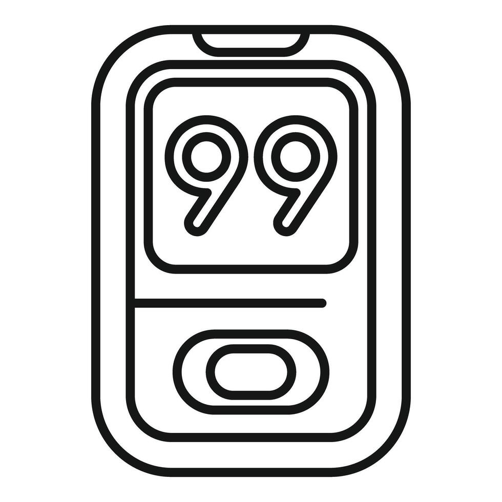 Glucose meter showing blood sugar level icon outline vector