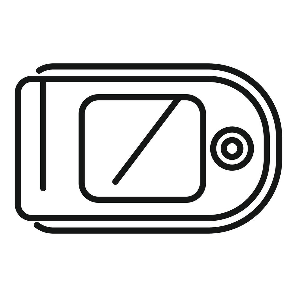 Electronic device showing blood glucose level icon outline vector