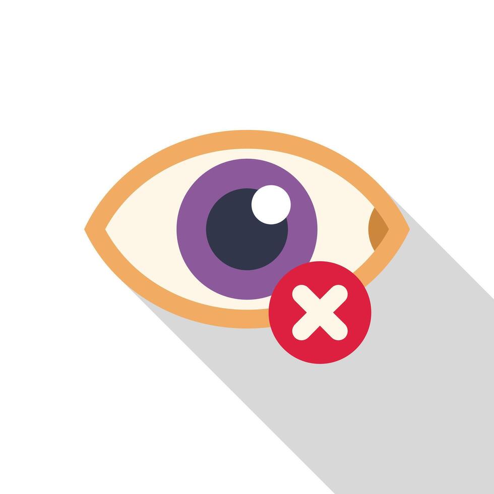 Human eye with red cross showing no looking sign vector