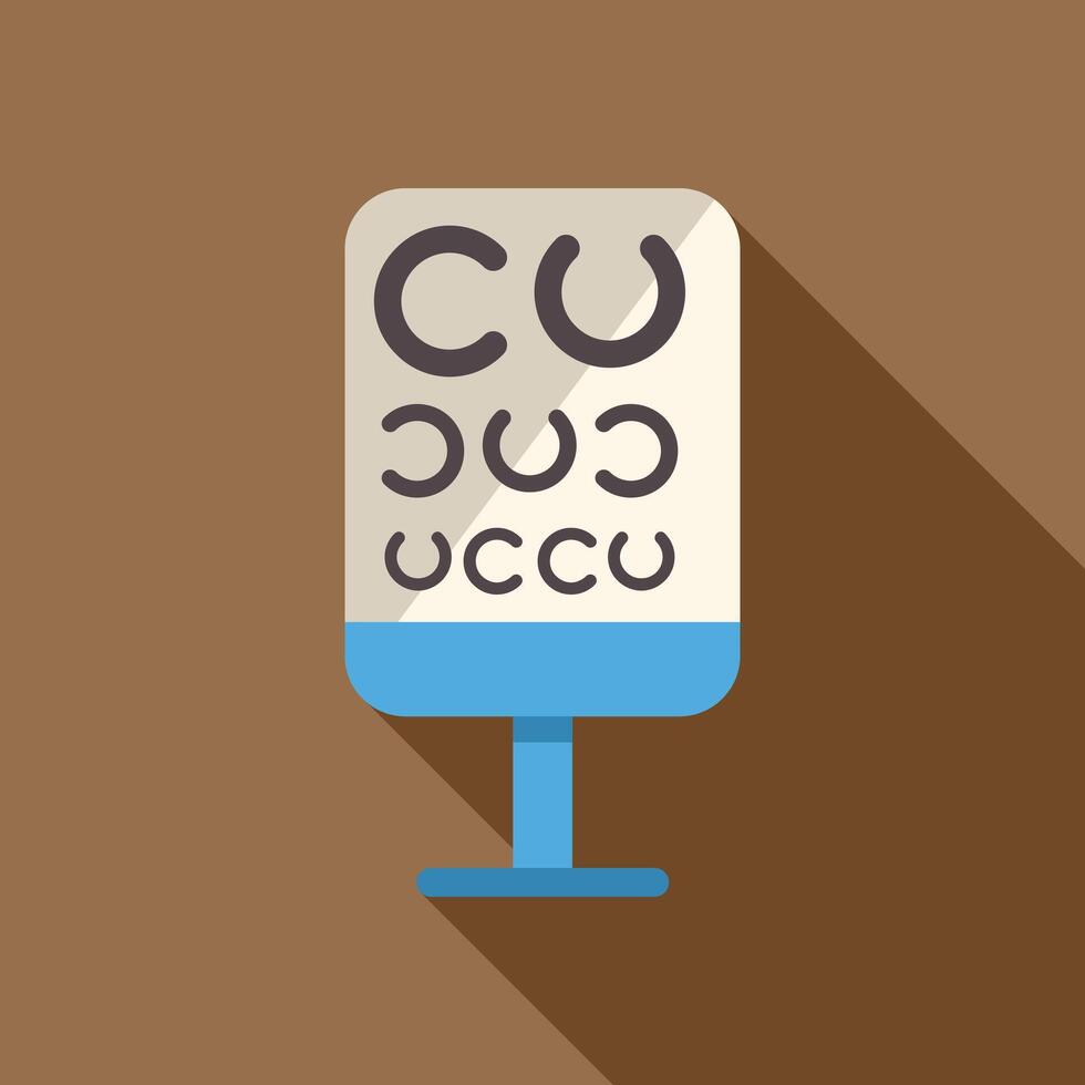 Snellen chart displaying eye exam letters for visual acuity test vector