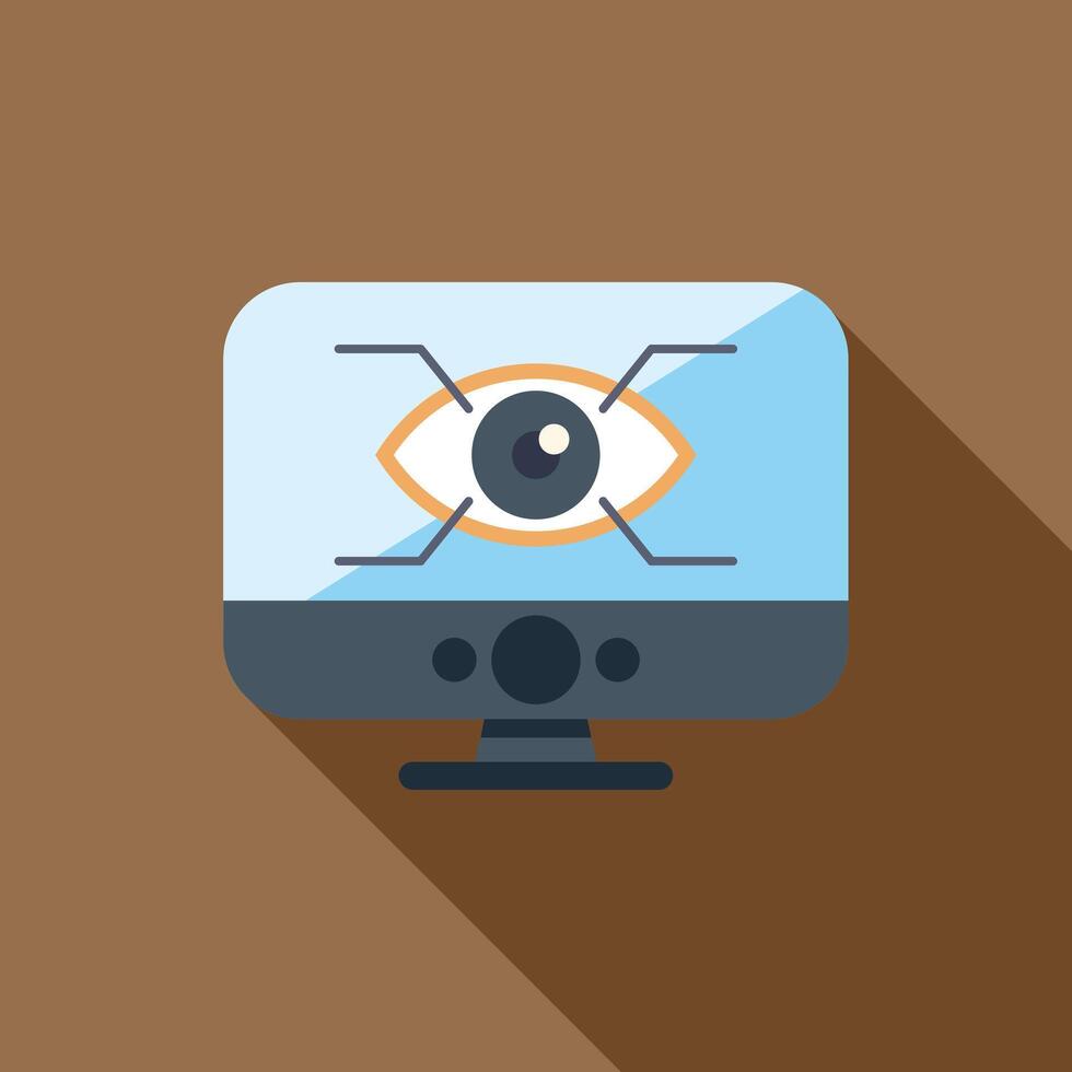 Computer monitor showing eye tracking system in action vector