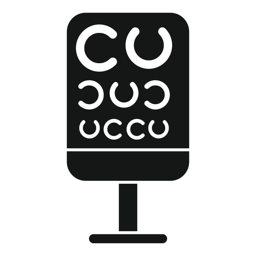 Medical eye chart standing on support for eyesight test vector