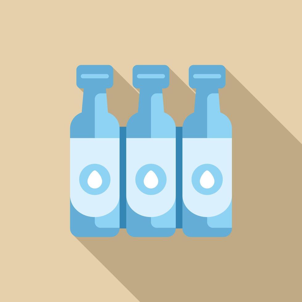 Three bottles of water with a drop logo representing mineral water vector
