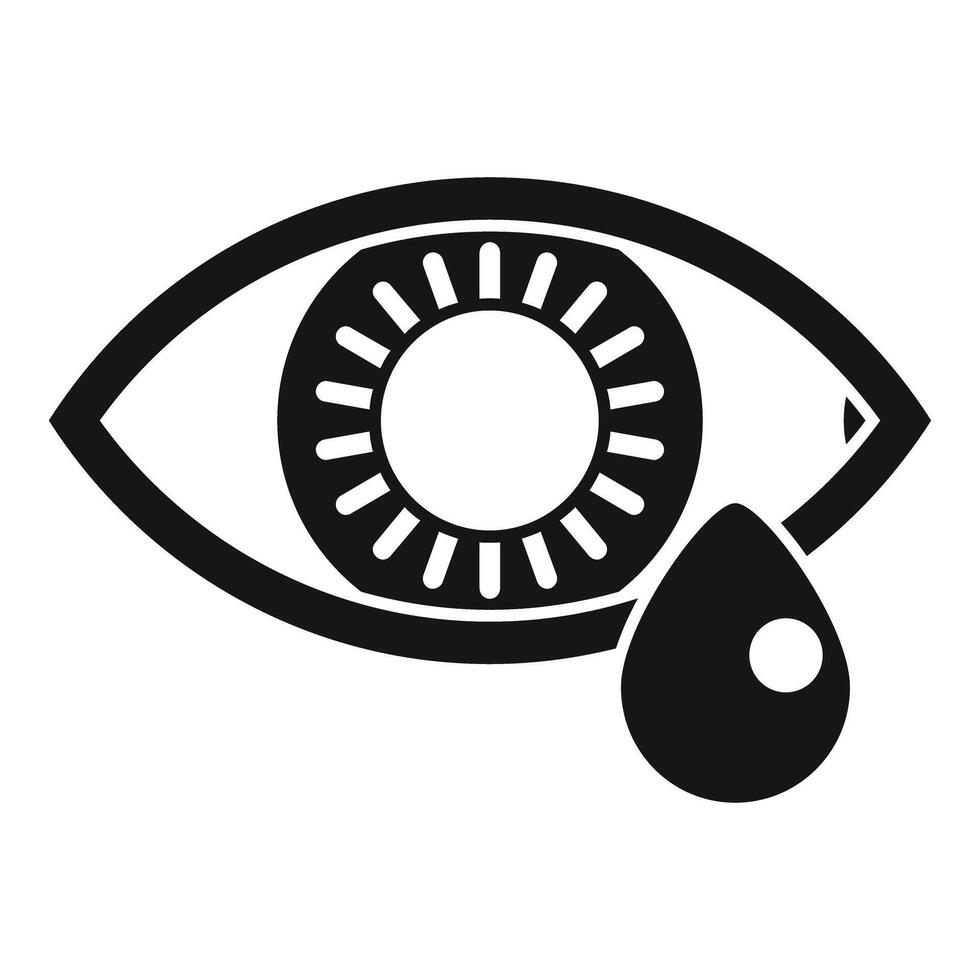 Human eye crying tear drop icon vector