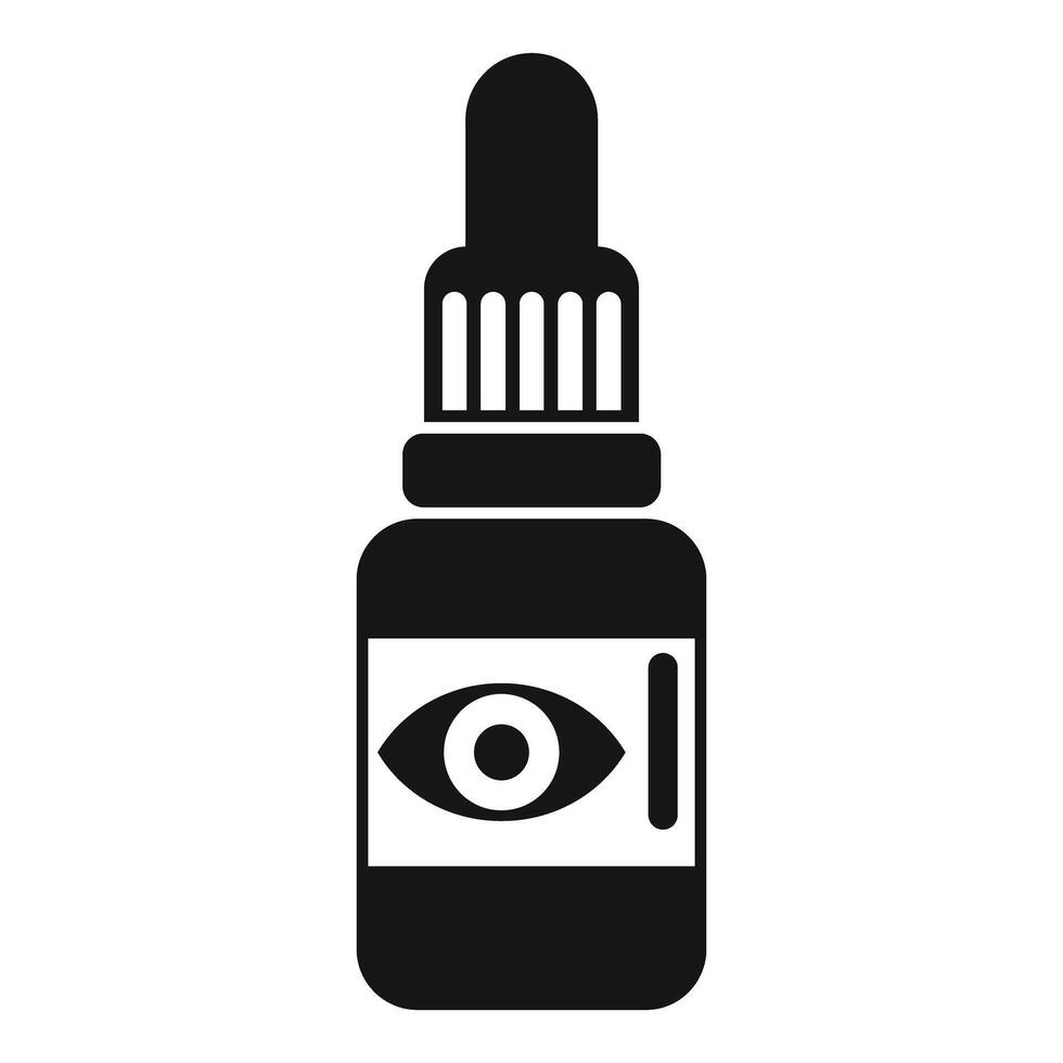 Eye drop bottle icon, simple style vector