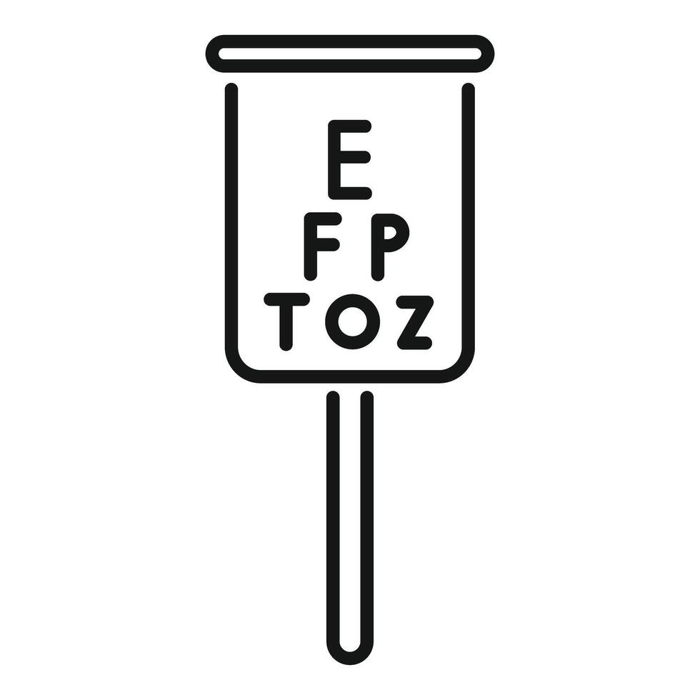 Eye chart showing decreasing letter sizes for vision test vector