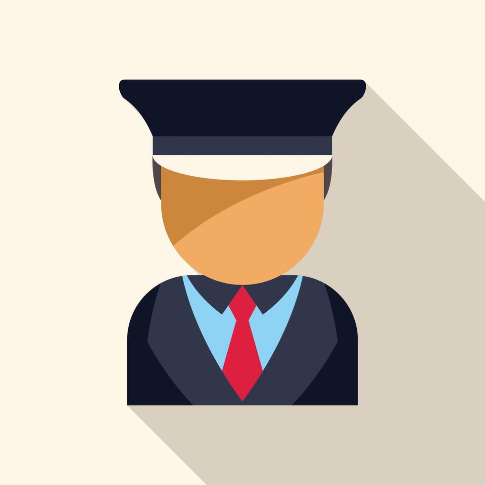 Driver character wearing uniform and cap icon illustration vector