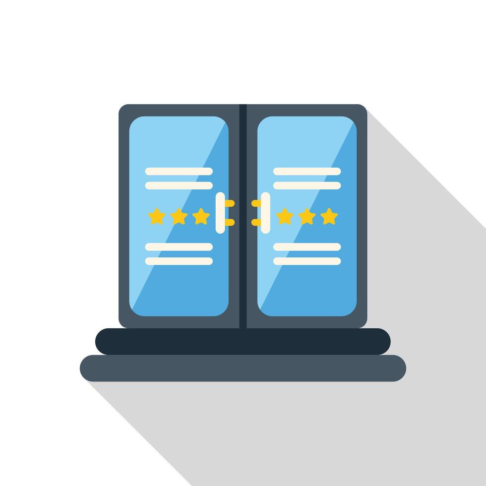 Data center server room receiving five star feedback rating vector