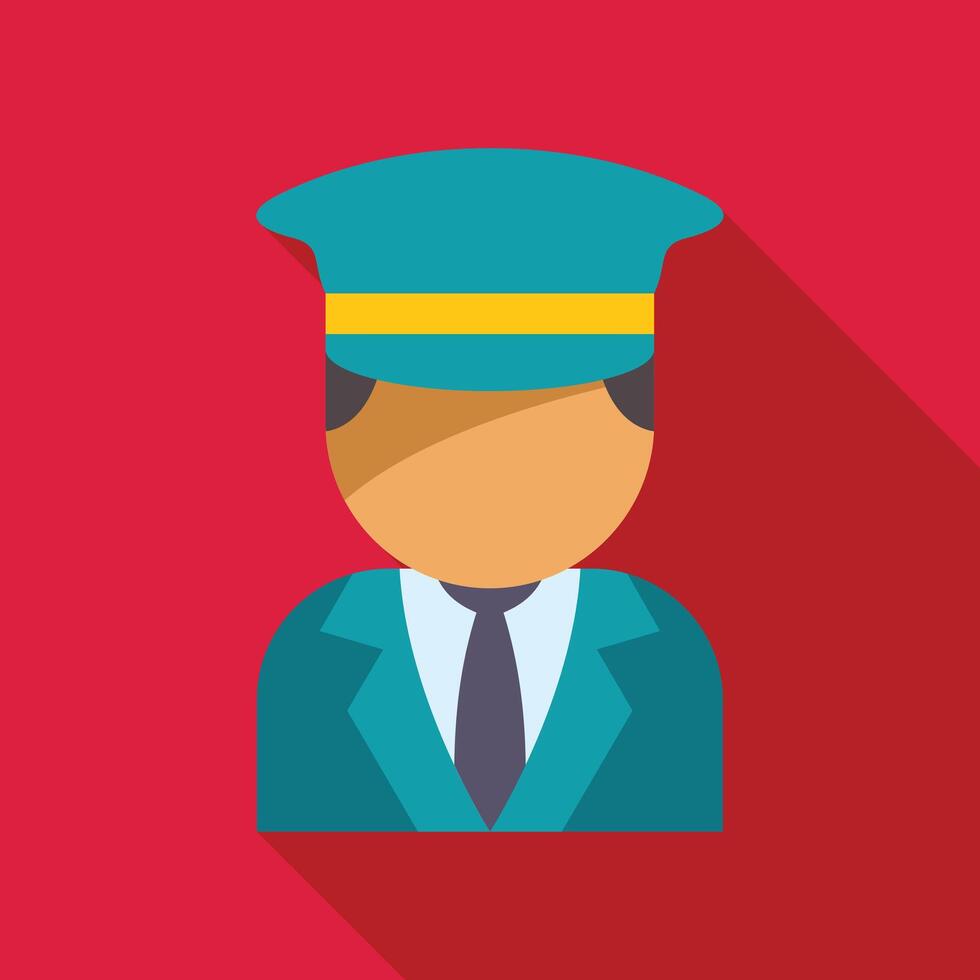 Security guard wearing uniform with hat standing at attention vector