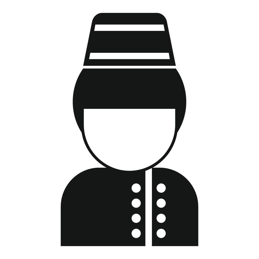 Hotel boy avatar wearing uniform with buttons and traditional taqiyah hat vector