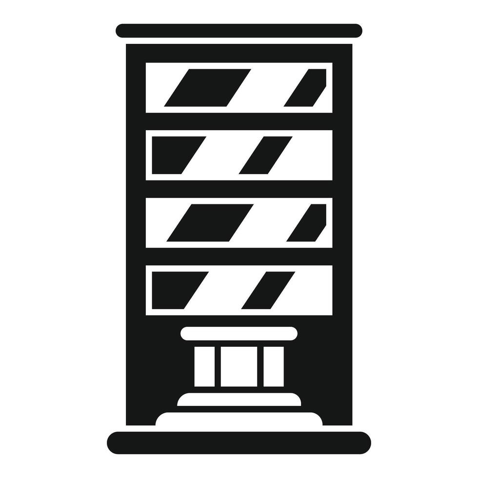 Modern building with columns in front facade icon vector