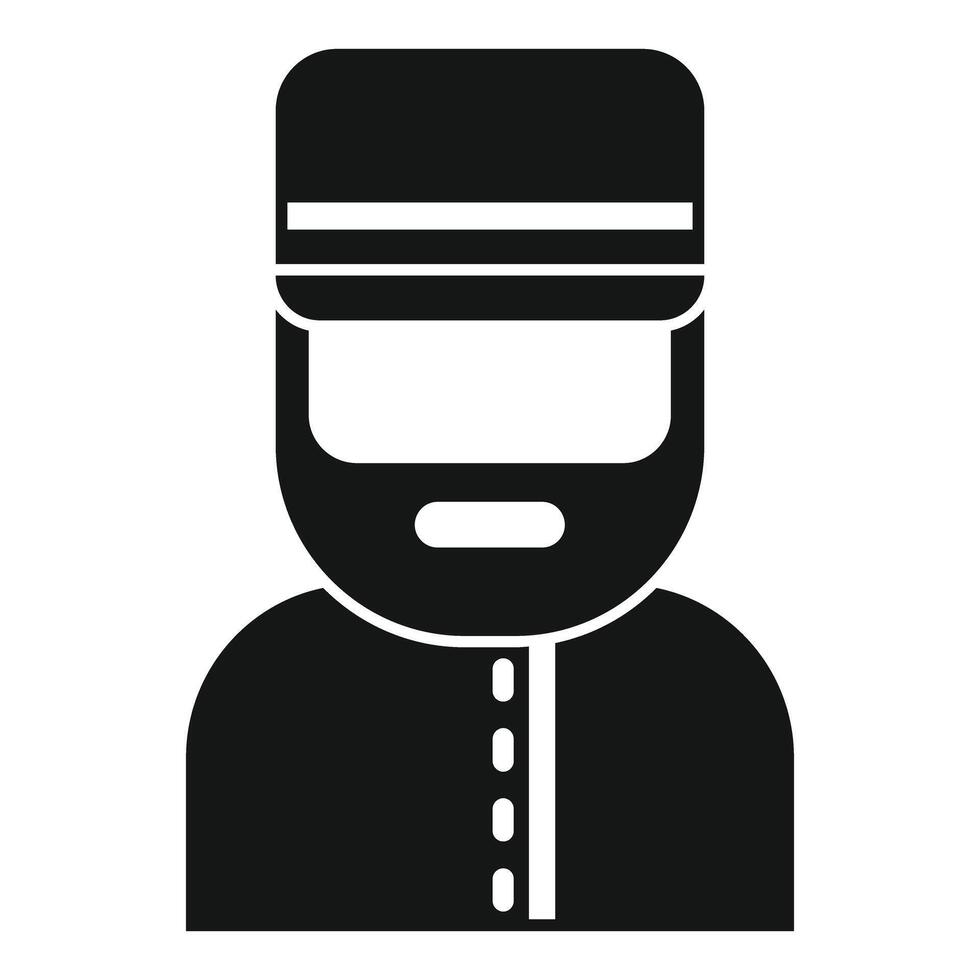 Bearded migrants officer wearing uniform at border control vector