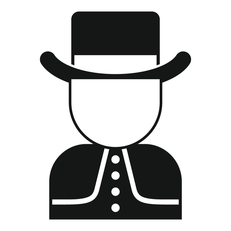 Gentleman in traditional costume with top hat icon simple style vector