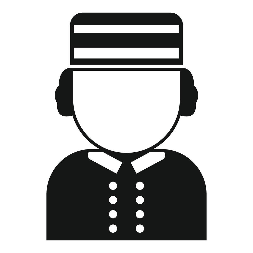 Hotel porter wearing uniform with buttons standing icon vector