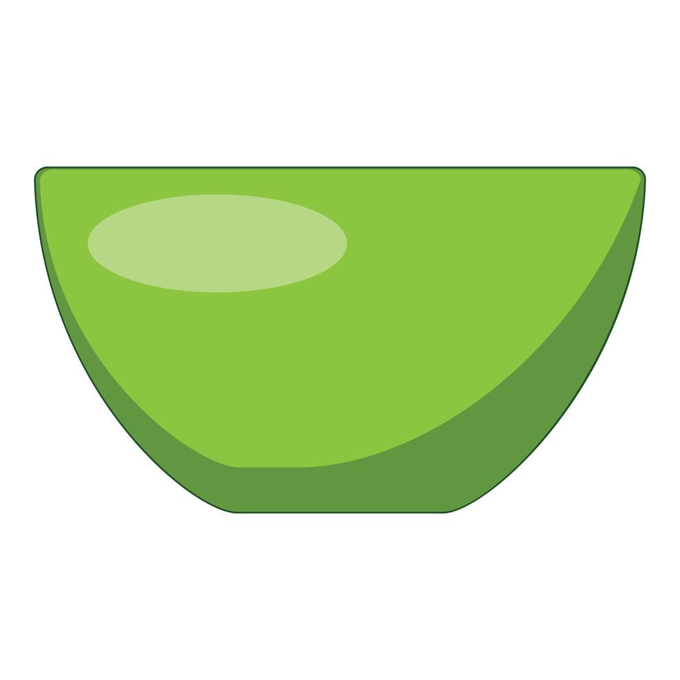 Green empty bowl standing on white background vector
